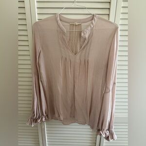 Grade & Gather tan long sleeve blouse
